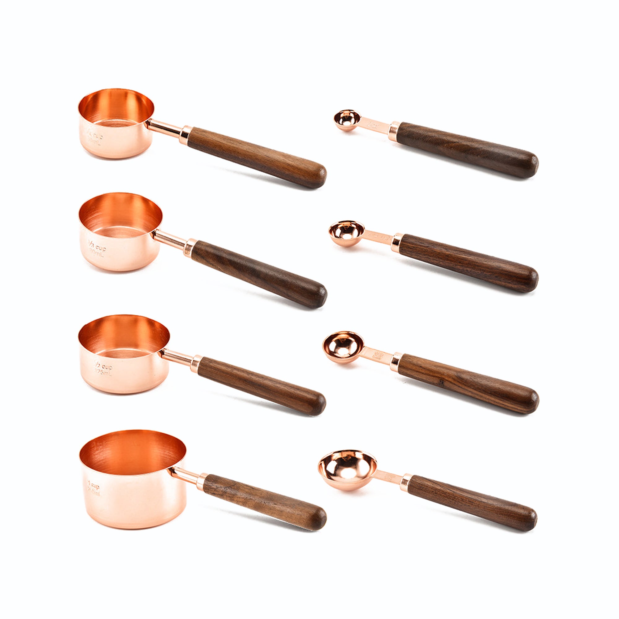 Copper Plated Measuring Cups and Spoons