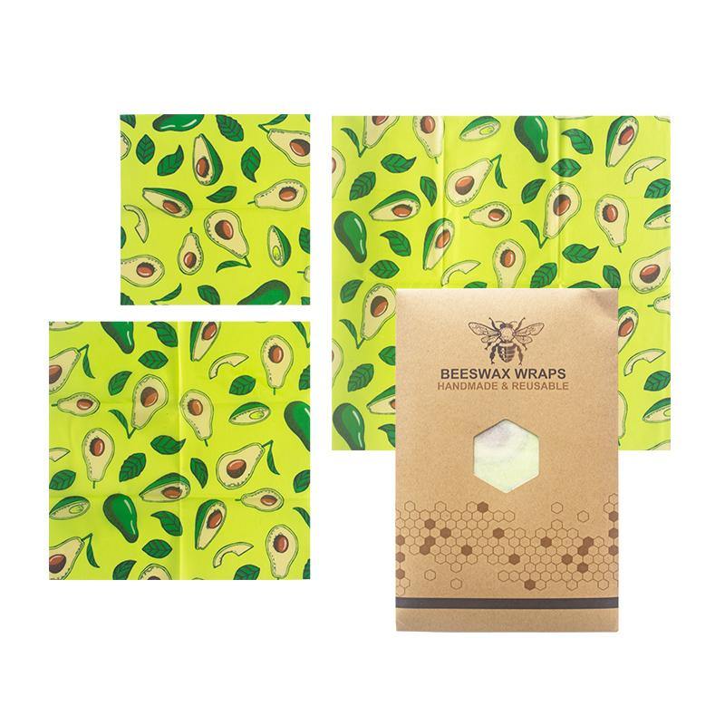 Reusable Beeswax Food Wraps - Pack of 3 (S/M/L)