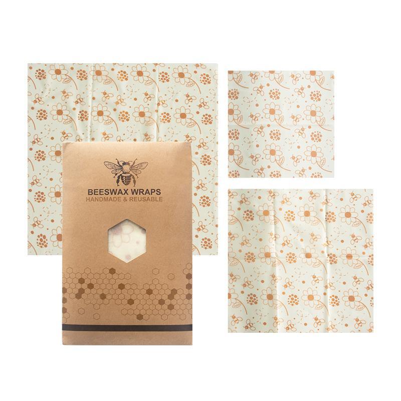 Reusable Beeswax Food Wraps - Pack of 3 (S/M/L)
