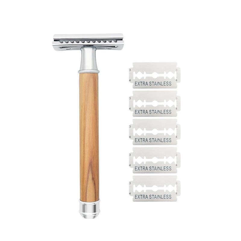 Natural Wood/Bamboo Shaver with Replacement Blades