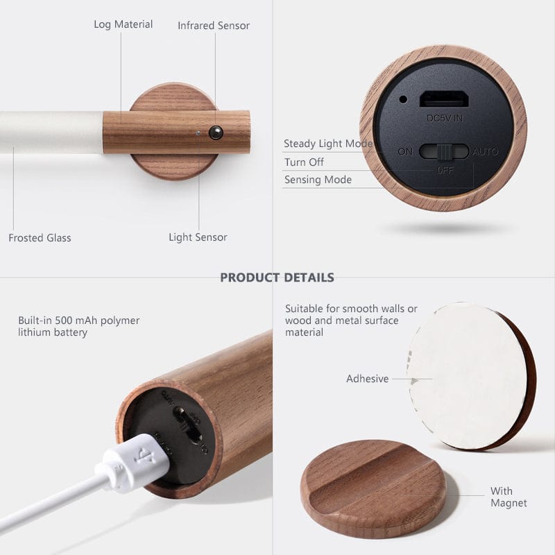 Eco Wood Smart Sensor LED Torch
