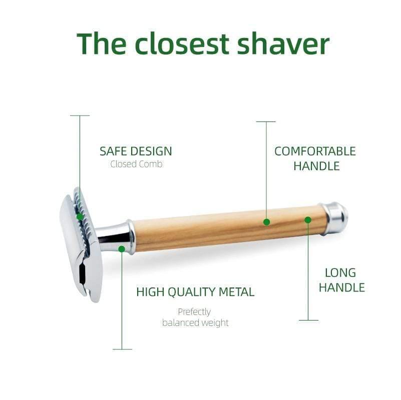 Natural Wood/Bamboo Shaver with Replacement Blades