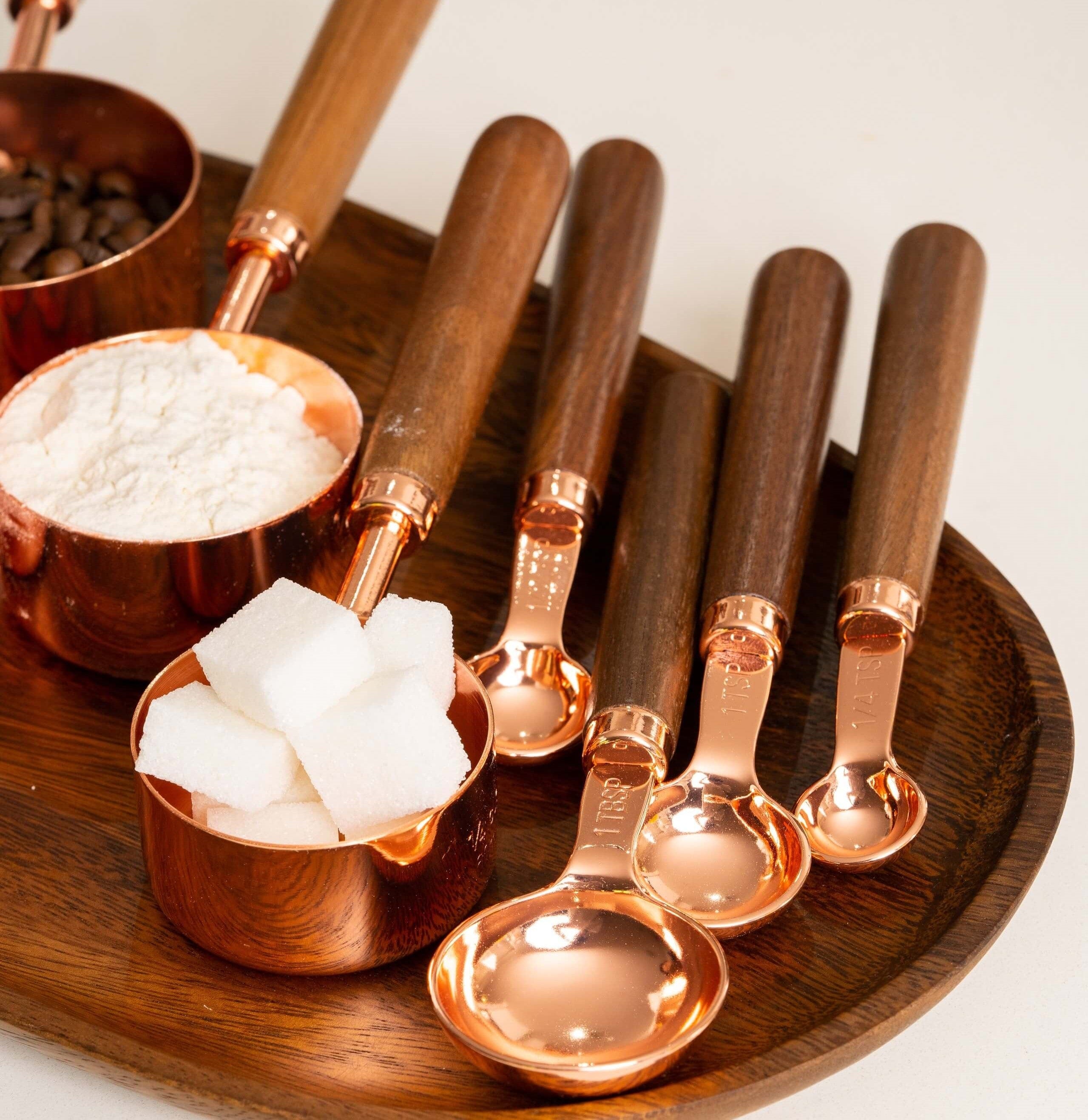 Copper Plated Measuring Cups and Spoons