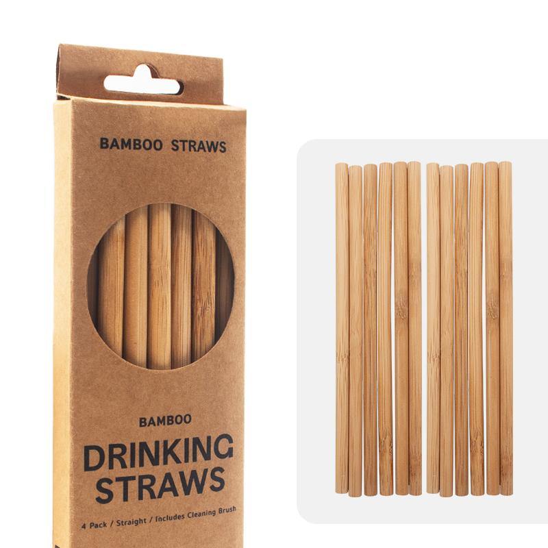 Reusable Bamboo Straws - Pack of 12