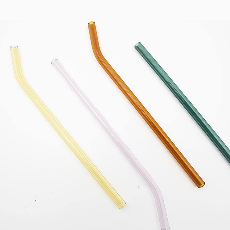 Bent Glass Straws - Pack of 4