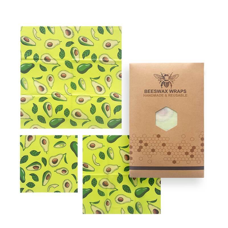 Reusable Beeswax Food Wraps - Pack of 3 (S/M/L)