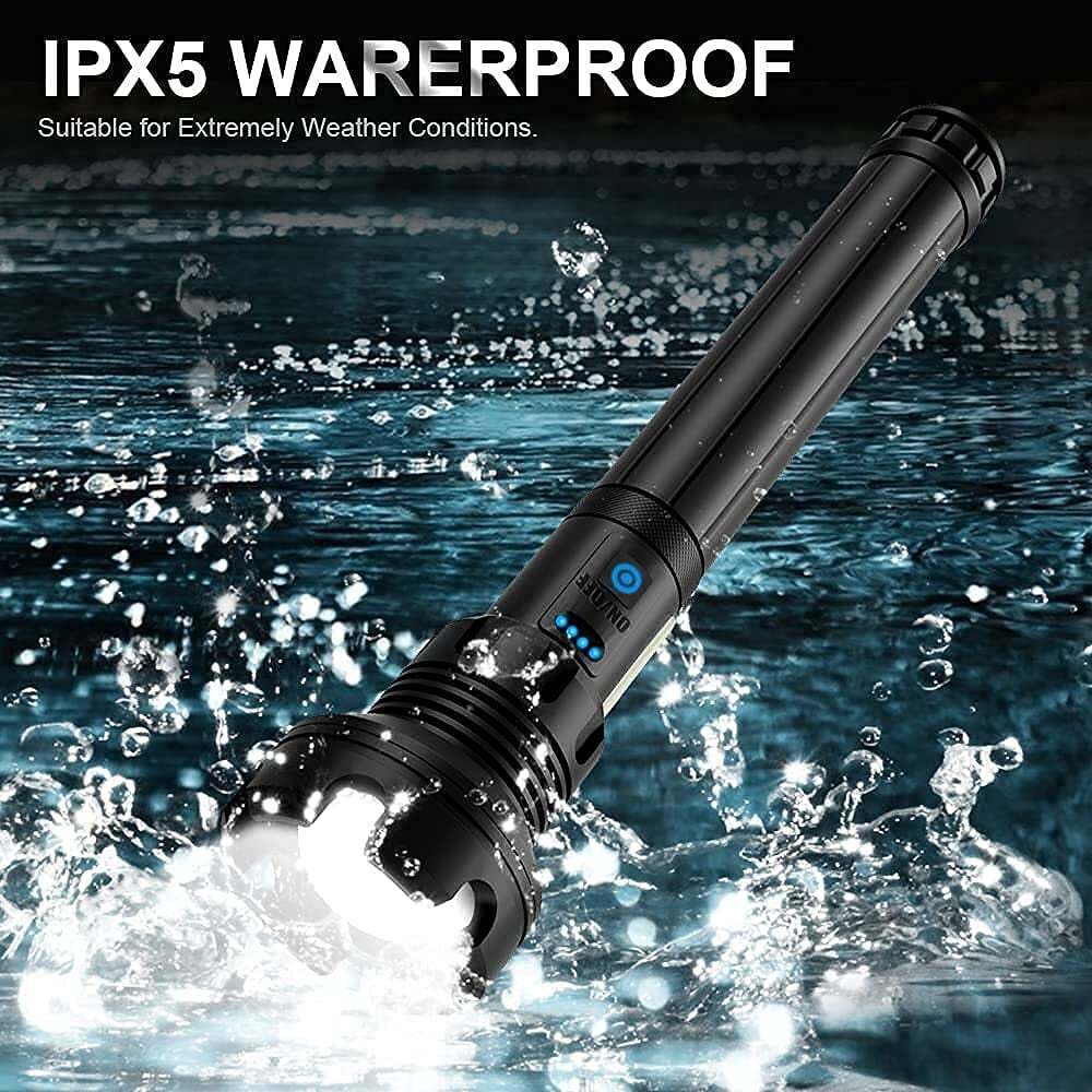 LED Rechargeable Laser Flashlight 90000 High Lumens
