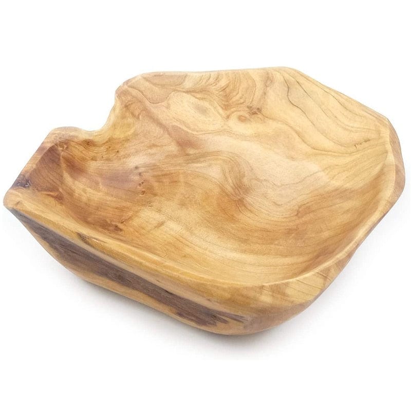 Hand-Carved Wood Serving Bowl