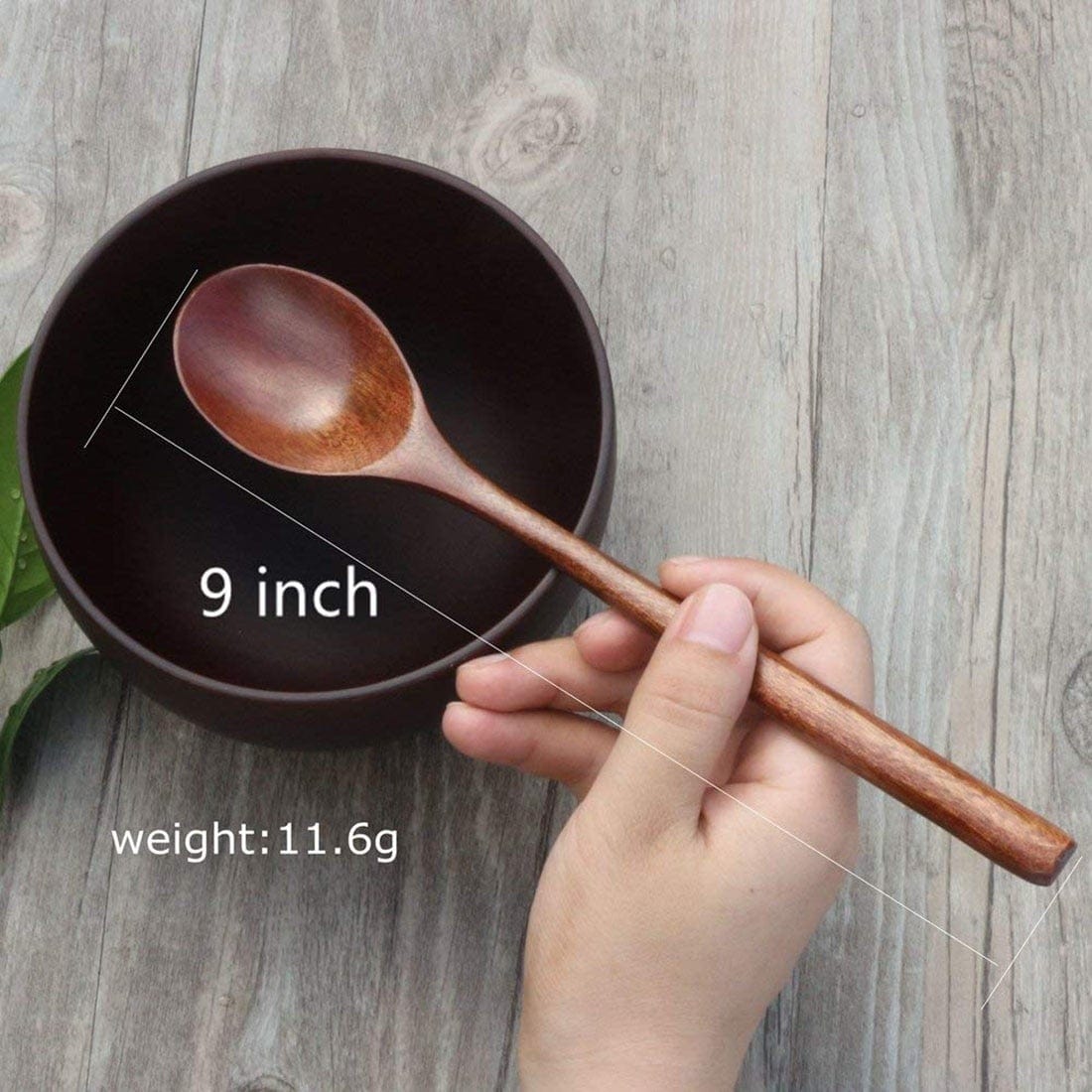 Natural Wooden Soup Spoons - 6 Pcs Set