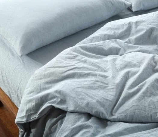 Light Blue Cotton Bed Sheets