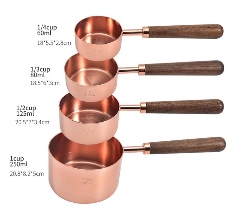 Copper Plated Measuring Cups and Spoons