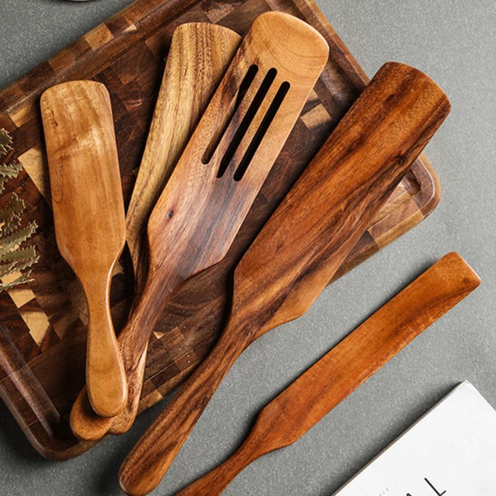 Teak Wood Spurtle Set