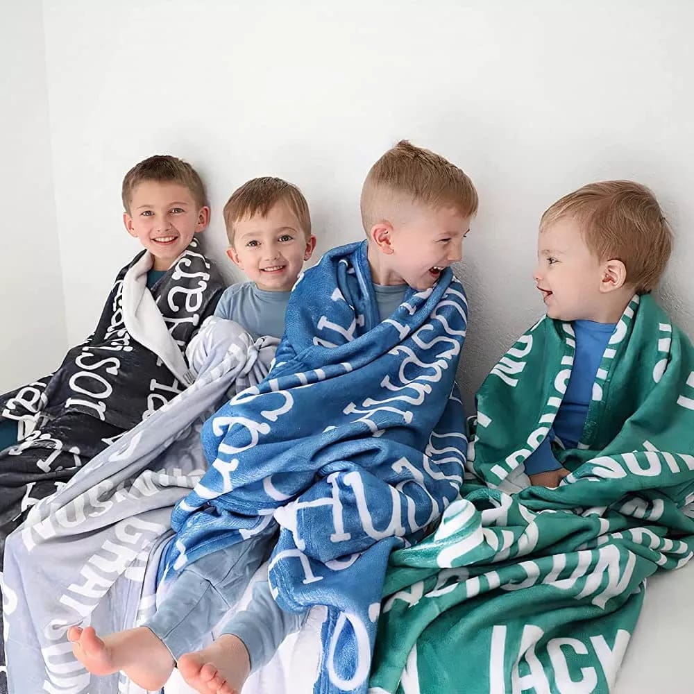 The Best Gift For Kids High Quality Personalized Super Soft Name Family Blanket