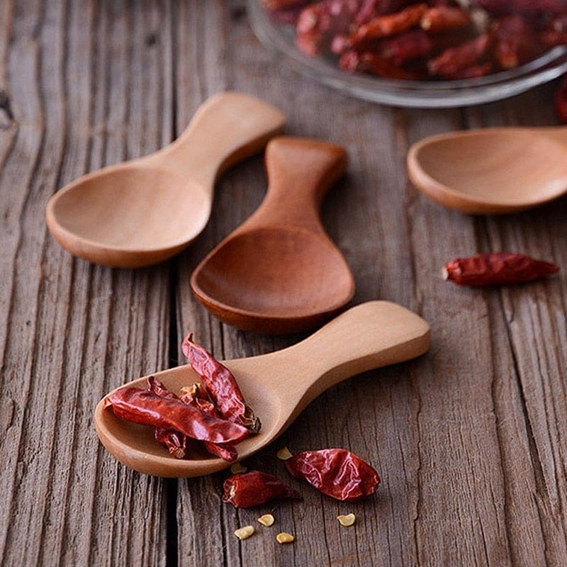 Mini Wooden Condiment Spoons - Pack of 4
