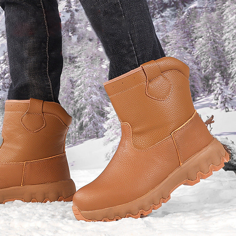 Winter Specials Plush Lining Warm Leather Snow Boots