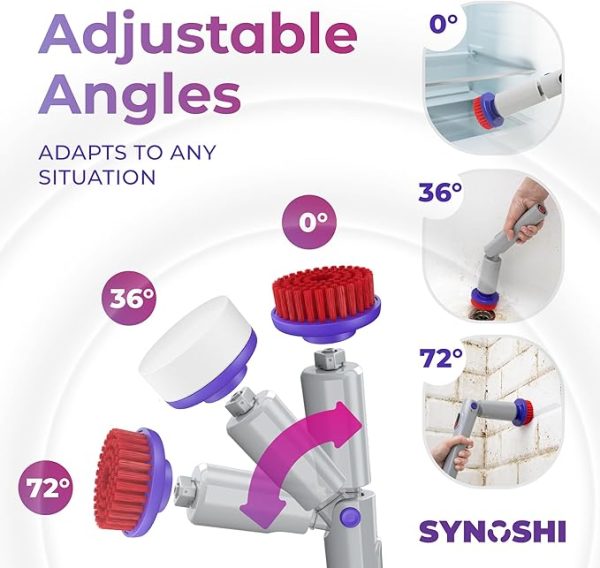 SYNOSHI PRO Electric Spin Scrubber, Cordless Cleaning Brush Bathroom Scrubber.