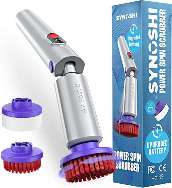 SYNOSHI PRO Electric Spin Scrubber, Cordless Cleaning Brush Bathroom Scrubber.